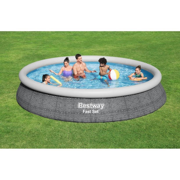pols Gedachte Hiel Bestway - Fast Set - Opblaasbaar zwembad inclusief filterpomp - 457x84 cm -  Rond | Blokker