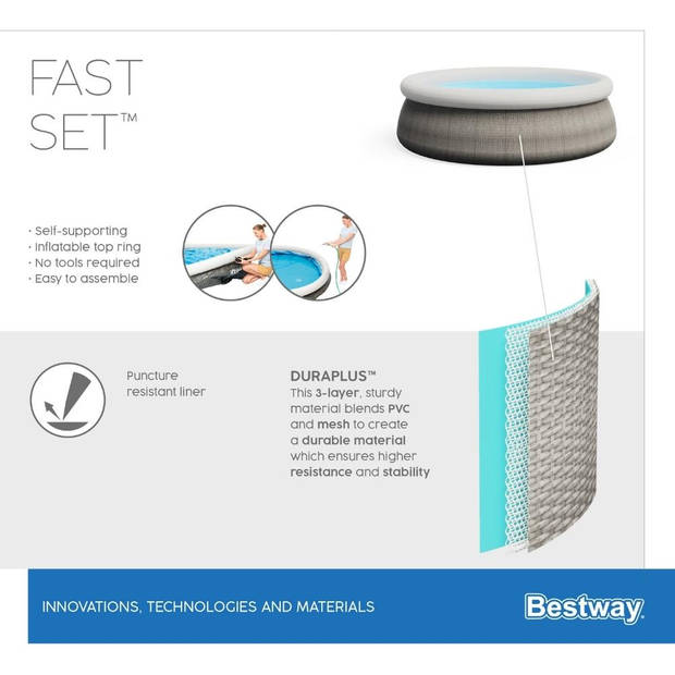 Bestway Zwembad Fast Set - 457x107 cm - Zwembad Bundel