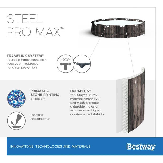 Bestway - Zwembad Steel Pro MAX - Inclusief accessoires - 427x107 cm