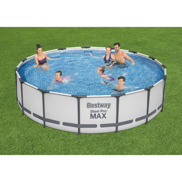 Bestway - Steel Pro MAX - Opzetzwembad inclusief filterpomp en accessoires - 457x107 cm - Rond