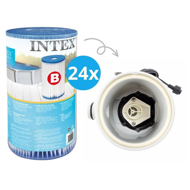 Intex - Filter type B - 24 stuks - Geschikt voor filterpomp 28634GS & WAYS scrubborstel