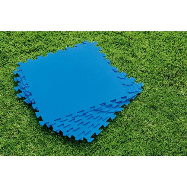 Bestway - Zwembad tegels - 50 cm x 50 cm - 8m² - 32 tegels & WAYS scrubborstel