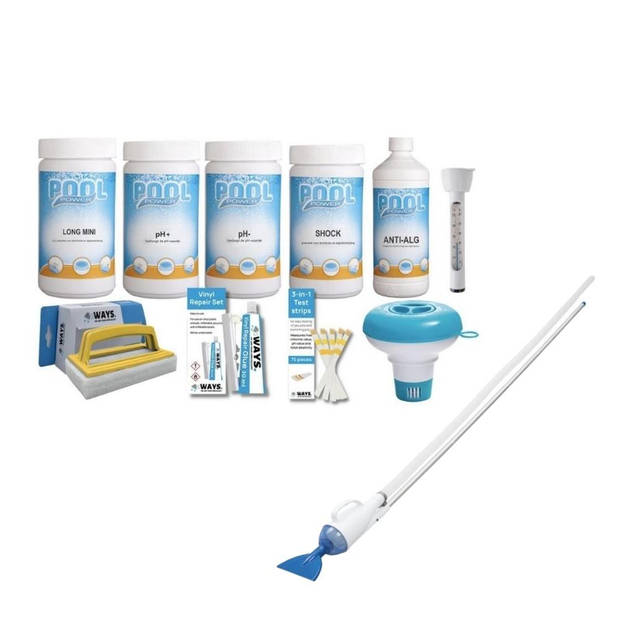 WAYS - Zwembad Onderhoud - Pakket Medium Deluxe & Zwembad stofzuiger AquaCrawl