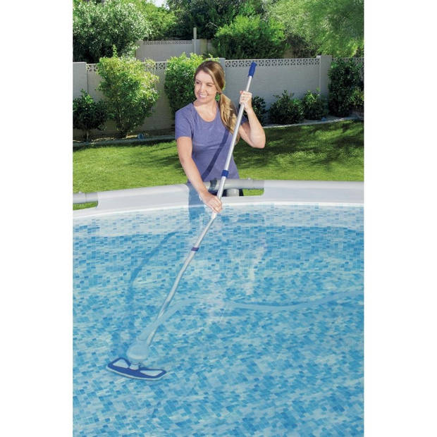 Bestway - Zwembadstofzuiger AquaClean & Zandfilterpomp 8327 L/u & Filterzand 50 kg & WAYS Scrubborstel