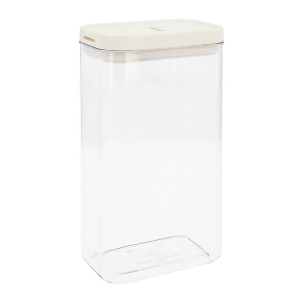 Krumble Voorraadpot rechthoek - set van 4 - 1800 ML - Plastic - Beige