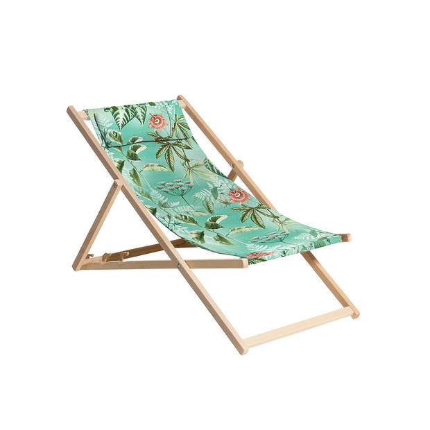 Madison - Houten Strandstoel 120x55 - Blauw - Mauel Pastel Blue