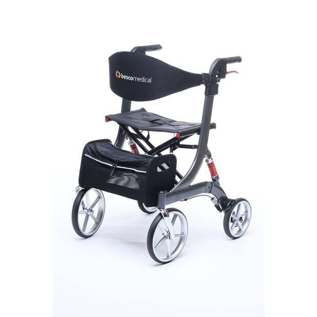 Rollator met vering Spring Gebruikerslengte: 1.60m tot 1.70m, Kleur: Rood