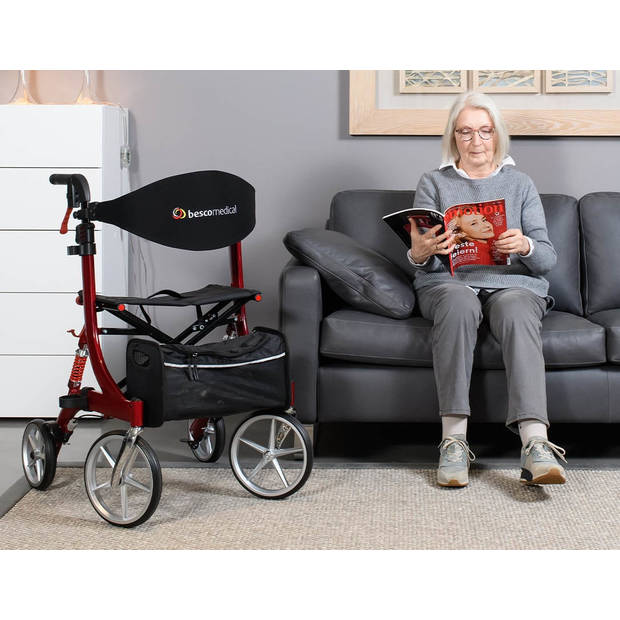 Rollator met vering Spring Gebruikerslengte: 1.85m tot 2.00m, Kleur: Grijs