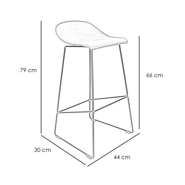 Livin24 Scandinavische Barkruk Ellen zwart 66cm - Barkrukken set van 2.