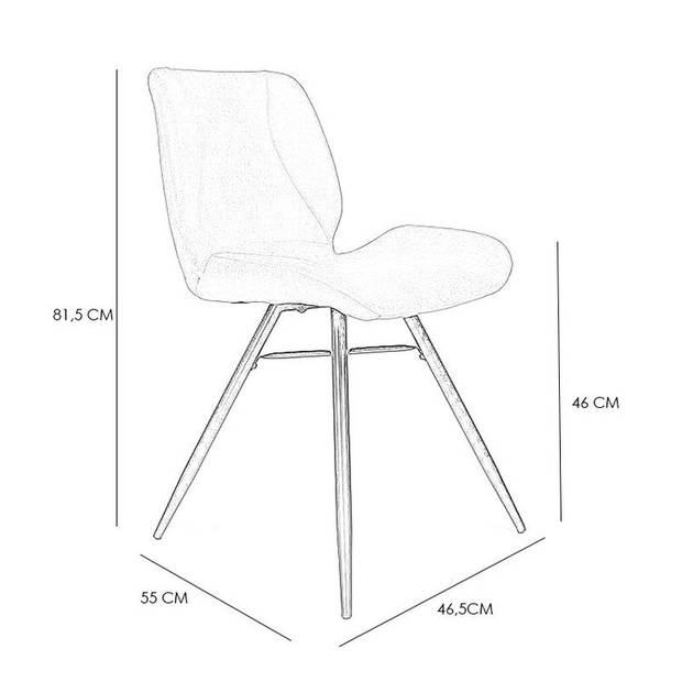 Bronx71 Industriële eetkamerstoel Barrel antraciet eco leer - Eetkamerstoelen set van 4.