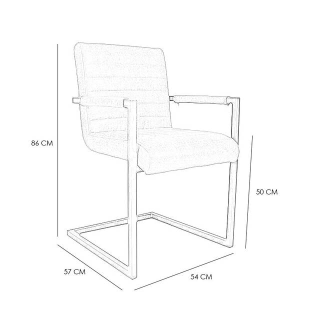 Bronx71 Industriële eetkamerstoel Block Antraciet eco leer - Eetkamerstoelen set van 4.