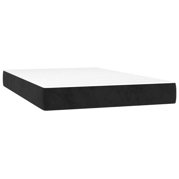 vidaXL Boxspring met matras en LED fluweel zwart 120x200 cm