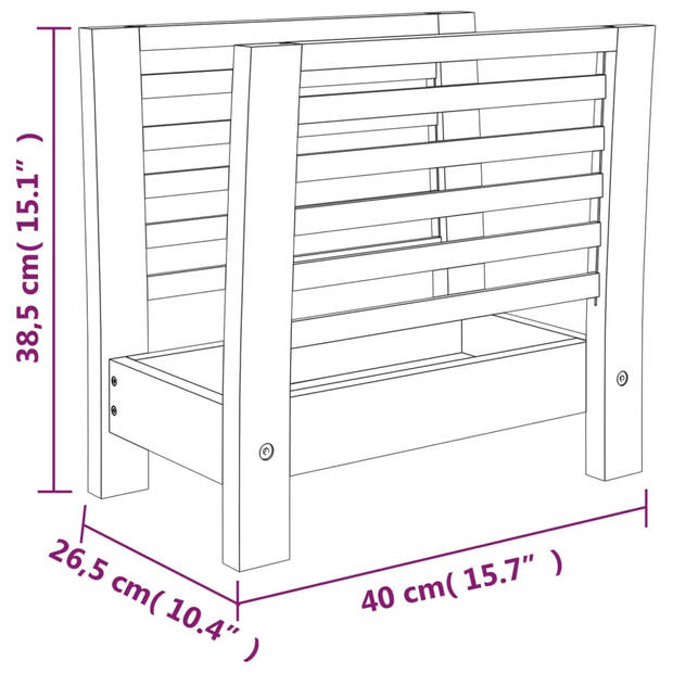 vidaXL Tijdschriftenrek 40x26,5x38,5 cm massief walnotenhout