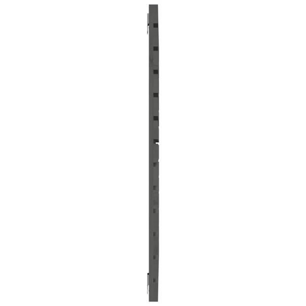 vidaXL Hoofdbord wandmontage 106x3x91,5 cm massief grenenhout grijs