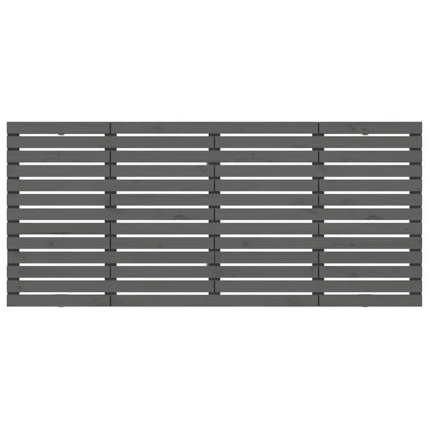 vidaXL Hoofdbord wandmontage 156x3x91,5 cm massief grenenhout grijs