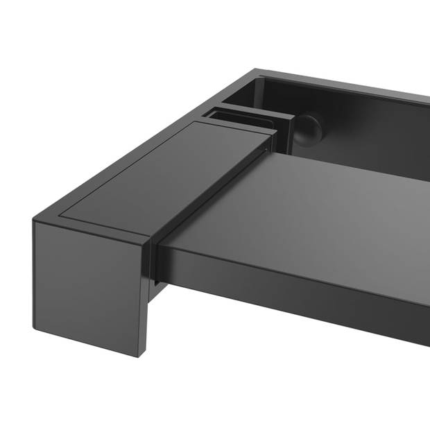 vidaXL Doucheschap voor inloopdouchewand 115 cm aluminium zwart