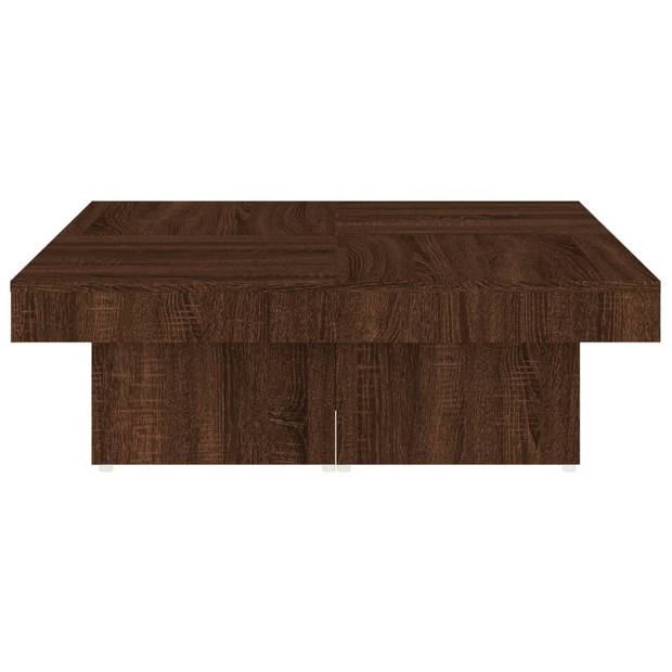 vidaXL Salontafel 90x90x28 cm bewerkt hout bruin eikenkleur