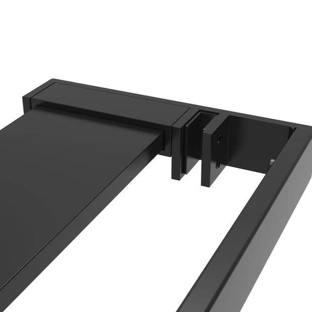 vidaXL Doucheschap voor inloopdouchewand 100 cm aluminium zwart