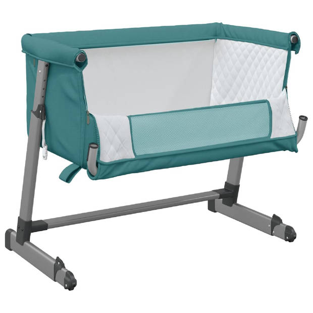 vidaXL Babybox met matras linnen groen