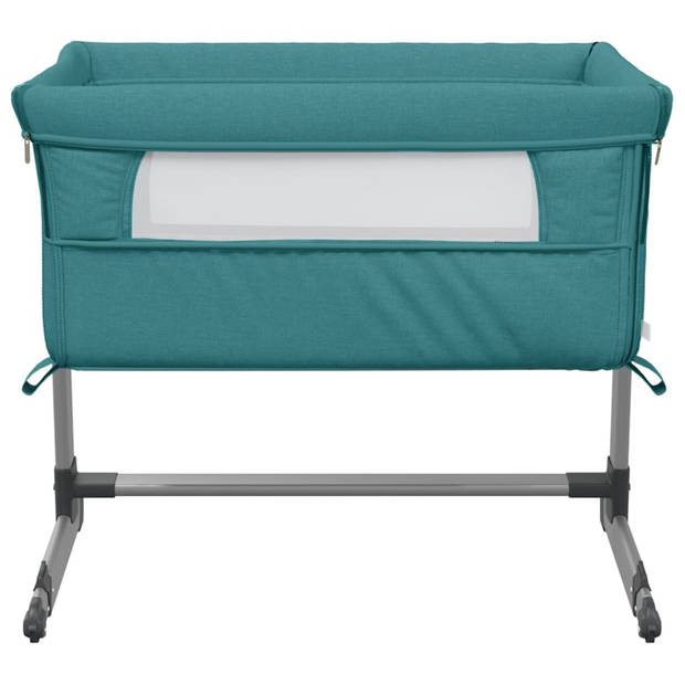 vidaXL Babybox met matras linnen groen