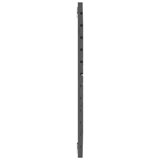 vidaXL Hoofdbord wandmontage 126x3x91,5 cm massief grenenhout grijs