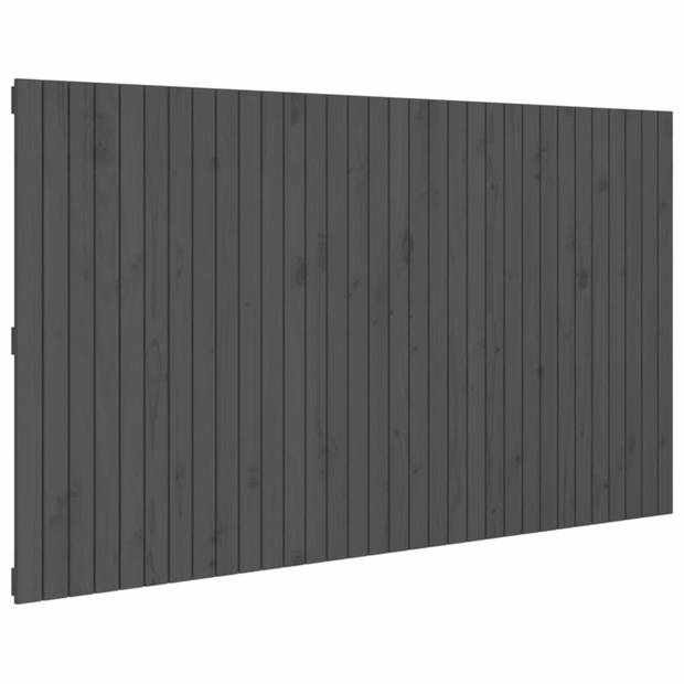 vidaXL Hoofdbord wandmontage 204x3x110 cm massief grenenhout grijs