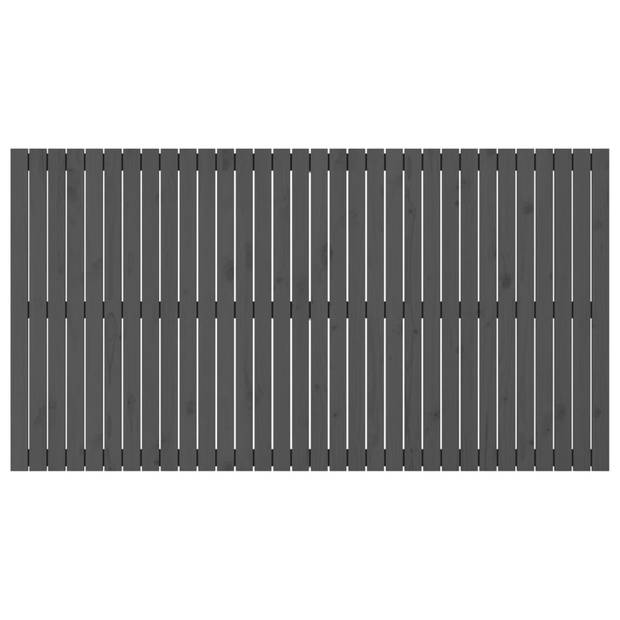 vidaXL Hoofdbord wandmontage 204x3x110 cm massief grenenhout grijs