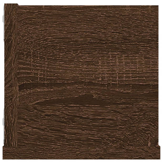 The Living Store Zwevend CD-schap - Bruineiken - 100 x 18 x 18 cm - 4 opbergvakken - Duurzaam bewerkt hout