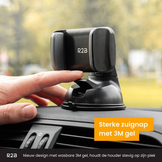 R2B Telefoonhouders Auto Zuignap Compact - Geschikt voor Raam, Dashboard en Bureau - Gsm Houder Auto