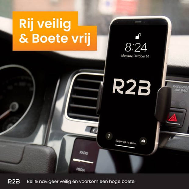 R2B Telefoonhouders Auto Ventilatie Rooster - Gsm Houder Auto - Autoaccessoires - Auto Telefoonhouder - Model Amsterdam