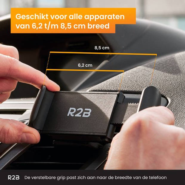 R2B Telefoonhouders Auto Ventilatie Rooster - Gsm Houder Auto - Autoaccessoires - Auto Telefoonhouder - Model Amsterdam