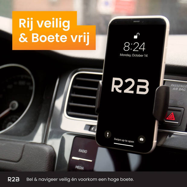 R2B® Telefoonhouders Auto Ventilatie Rooster - Gsm Houder Auto - Accessories - Auto Telefoonhouder - Model Amsterdam