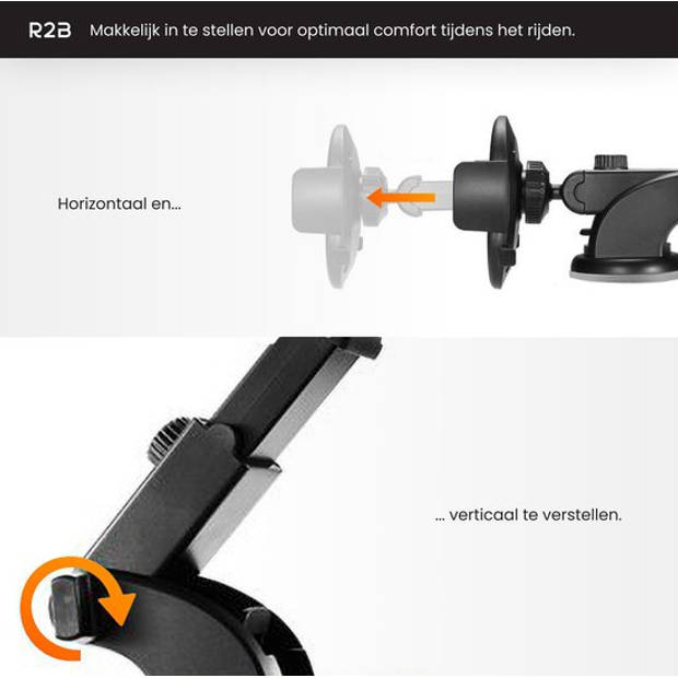 R2B Telefoonhouders Auto Zuignap - Voor Raam en Dashboard - Gsm Houder Auto - Autoaccessoires - Auto Telefoonhouder