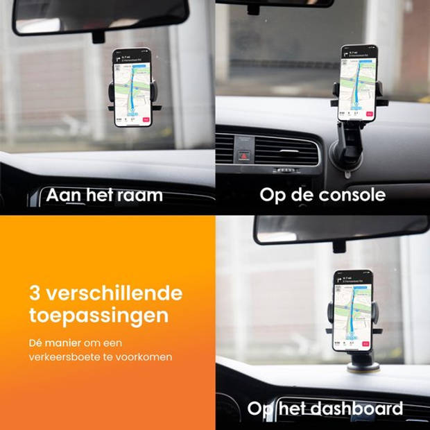 R2B Telefoonhouders auto met zuignap - Voor raam en dashboard - Mobiel / Gsm houder - Model "Purmerend"