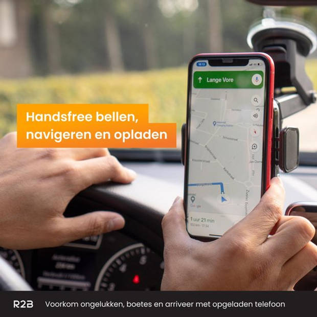 R2B Telefoonhouders Auto Zuignap met Draadloze Oplader - Voor Raam, Dashboard en Ventilatie - Gsm Houder Auto