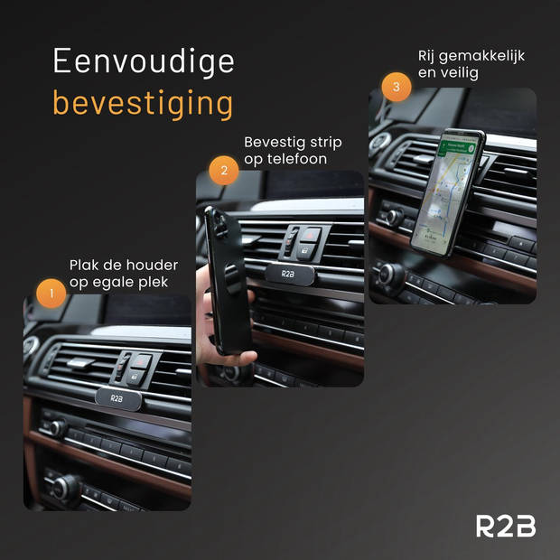 R2B Sterke Magnetische telefoonhouder auto - Voor dashboard/console - Mobiel / Gsm houder - Model "Volendam"