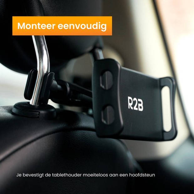 R2B Stevige Tablet houder auto hoofdsteun - Tablethouder voor Tablet, telefoon, Switch en meer! - Model Apeldoorn