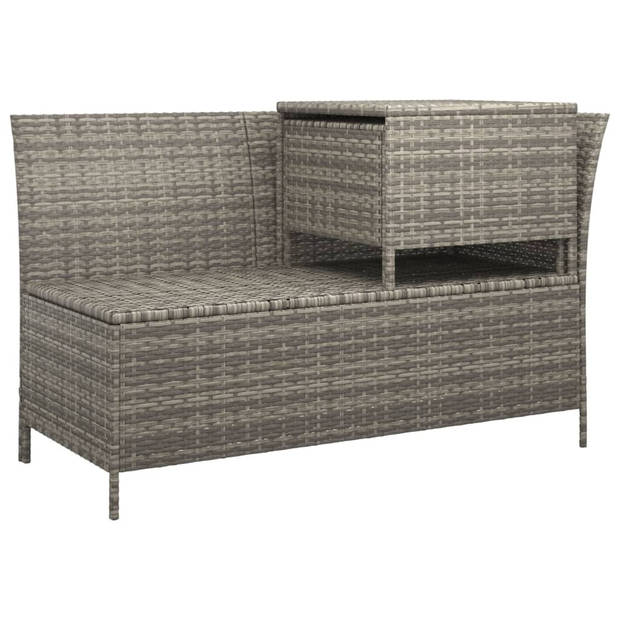 vidaXL 4-delige Loungeset met kussens poly rattan grijs