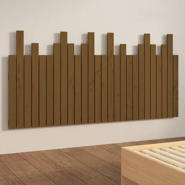 vidaXL Hoofdbord wandmontage 166x3x80 cm grenenhout honingbruin