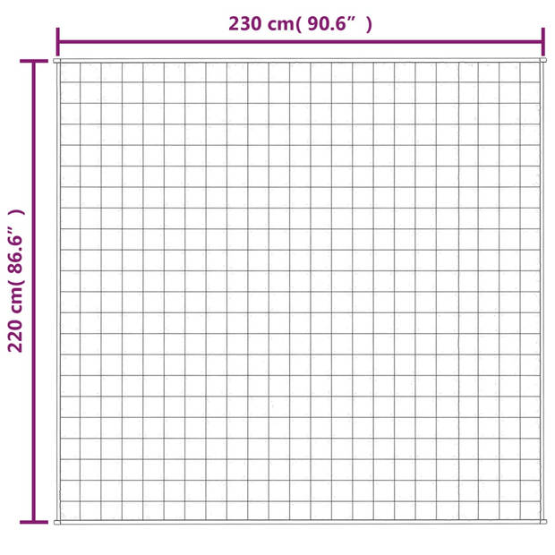 vidaXL Verzwaringsdeken 220x230 cm 11 kg stof grijs