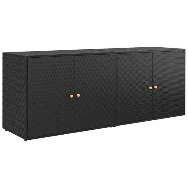 vidaXL Tuinkast 198x55,5x80 cm poly rattan zwart