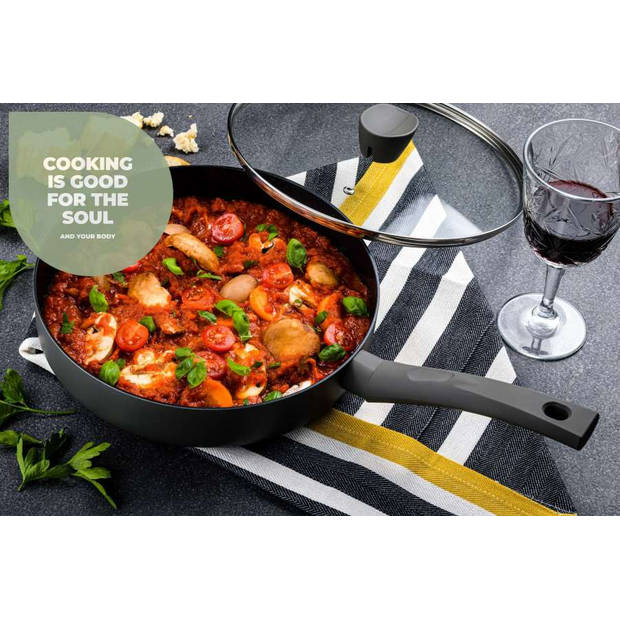 ISENVI Avon Chef Culinair set - Pannenset 8 delig - Ergo grepen - Antraciet - Keramisch - 100% PFAS, PTFE en PFOA vrij