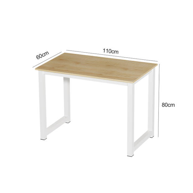 Bureau tafel - keukentafel - 110 cm breed - bruin wit