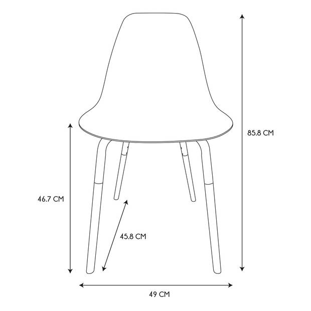 Set van 4 stuks Eetkamerstoelen Phenix Eettafelstoel - Donkergrijs