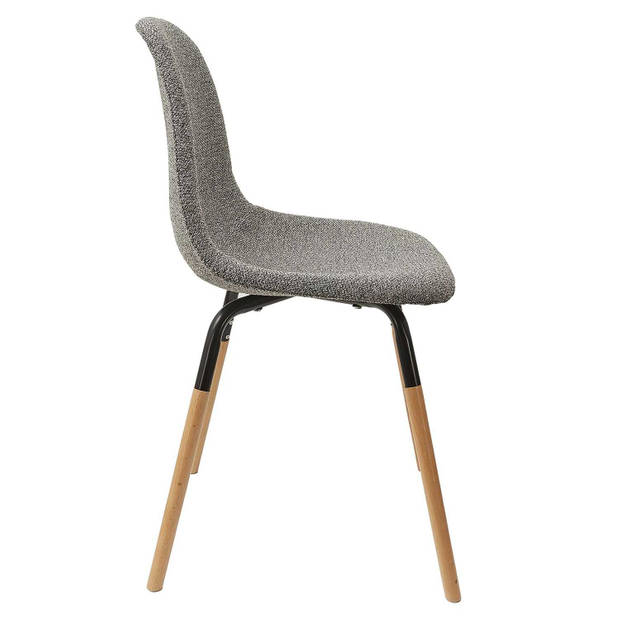 Set van 4 stuks Eetkamerstoelen Phenix Eettafelstoel - Donkergrijs