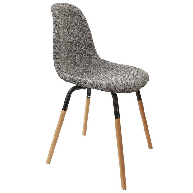 Set van 4 stuks Eetkamerstoelen Phenix Eettafelstoel - Donkergrijs