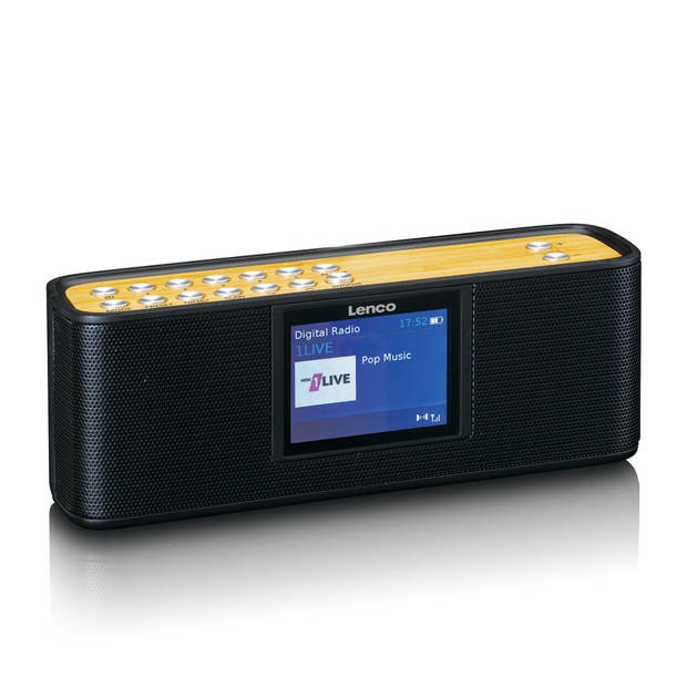 DAB+ radio met Bluetooth 5.0 Lenco Bamboe-Zwart