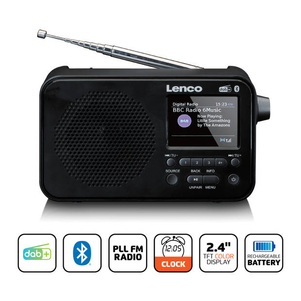 DAB+ FM radio met Bluetooth® Lenco Zwart-Grijs