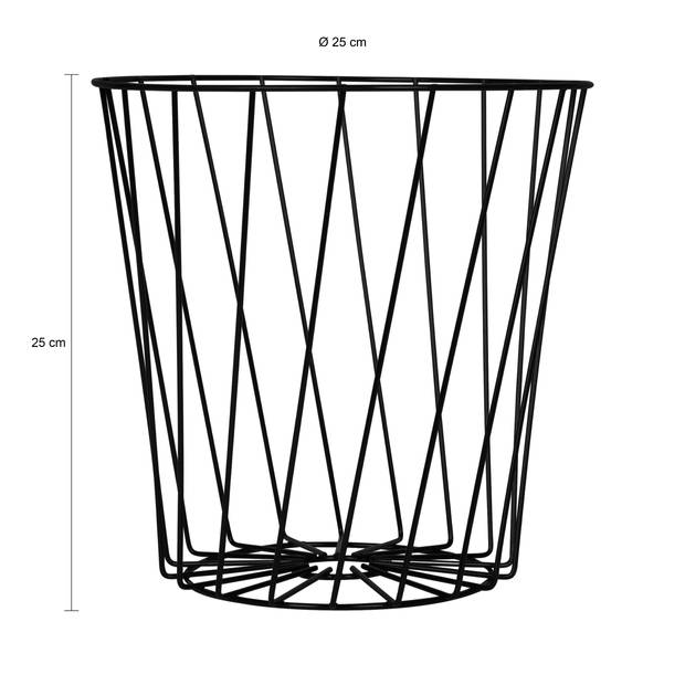 QUVIO Opbergmand - Metaal - Zwart