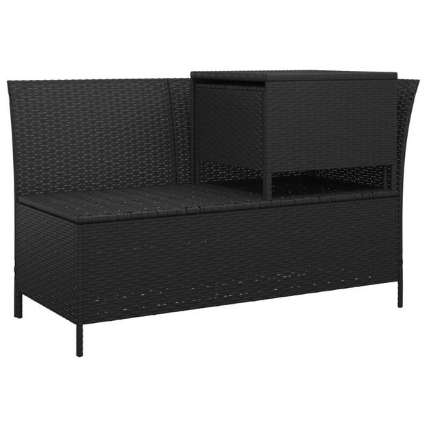 vidaXL 3-delige Loungeset met kussens poly rattan zwart